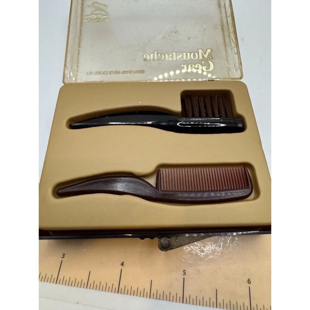 Vintage Moustache‎ Care Brush Kit Cosmetco Grooming Long Beach CA Made in USA